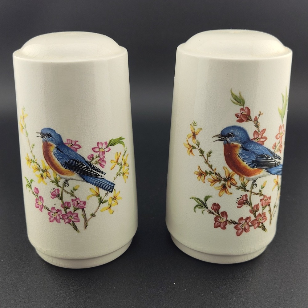 Vintage National wildlife federation eastern bluebird salt and pepper shakers